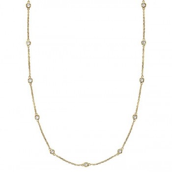 Lab Grown Diamonds By The Yard Station Necklace 14k Yellow Gold (0.50 ctw)