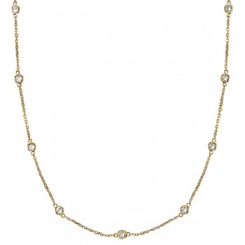 Lab Grown Diamonds By The Yard Station Necklace 14k Yellow Gold (1.00ctw)