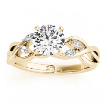 Diamond Marquise Vine Leaf Engagement Ring Setting 18k Yellow Gold (0.20ct)