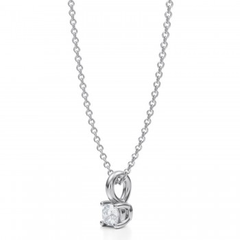 Cushion Lab Diamond 4-Prong Necklace 14K White Gold (0.25ct)