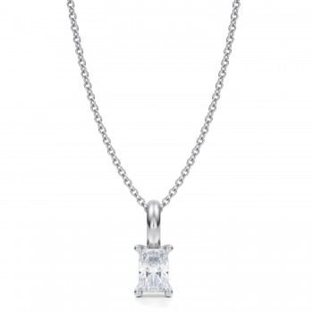 Radiant Lab Diamond 4-Prong Necklace 14K White Gold (0.25ct) Radiant Lab Diamond 4-Prong Necklace 14K White Gold (0.25ct)