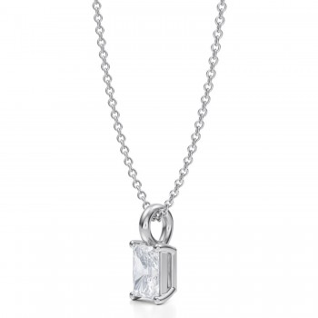 Radiant Lab Diamond 4-Prong Necklace 14K White Gold (0.50ct)