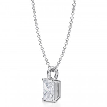 Radiant Lab Diamond 4-Prong Necklace 14K White Gold (0.75ct)