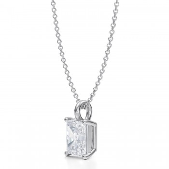 Radiant Lab Diamond 4-Prong Necklace 14K White Gold (1.50ct)
