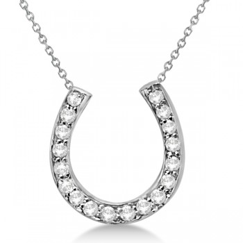 Ladies Diamond Horseshoe Pendant Necklace in 14K White Gold (0.25ct) Ladies Diamond Horseshoe Pendant Necklace in 14K White Gold (0.25ct)