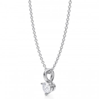 Lab Diamond 3-Prong Pendant Necklace 14K White Gold (0.25ct)