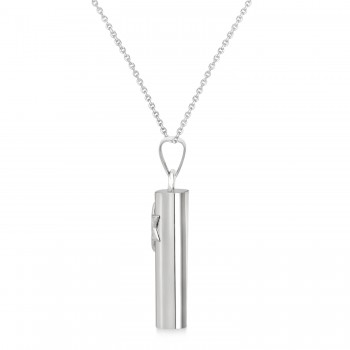 Jewish Star Mezuzah Pendant Necklace Sterling Silver