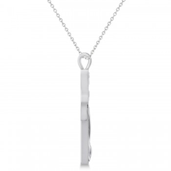 Religious Celtic Cross Pendant Necklace 14k White Gold