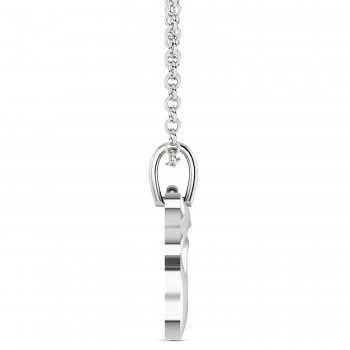 Jewish Chai Pendant Necklace 14K White Gold