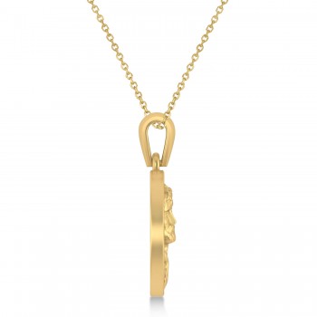 Jesus Christ Medal Pendant Necklace 14k Yellow Gold
