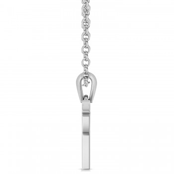 Jewish Chai Pendant Necklace 14K White Gold
