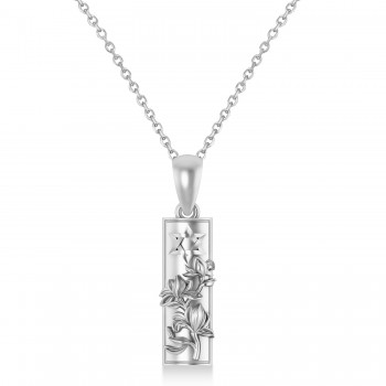 Jewish Star of David Mezuzah Pendant Necklace 14K White Gold