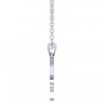 Jewish Am Yisrael Chai Pendant Necklace 14K White Gold