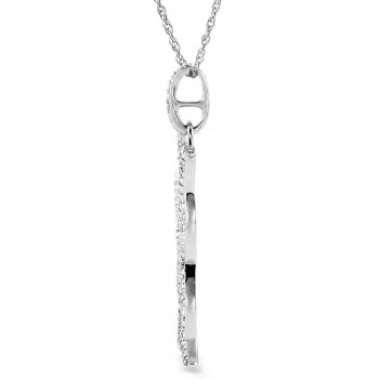 Natural Diamond Maltese Cross Pendant 14K White Gold (0.62ct)