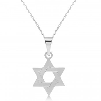 Jewish Star of David Small Pendant Necklace Sterling Silver