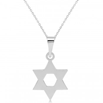 Jewish Star of David Small Pendant Necklace Sterling Silver