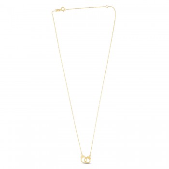 Adjustable Handcuff Necklace Pendant 14K Yellow Gold