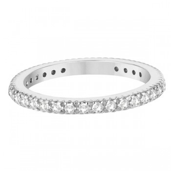 Pave Diamond Eternity Ring Anniversary Band 14K White Gold (0.50ct)