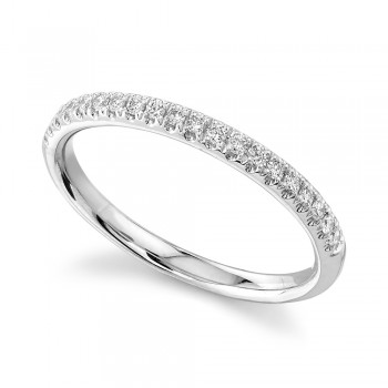 Diamond Prong Half Eternity Band 14k White Gold (0.18ct)