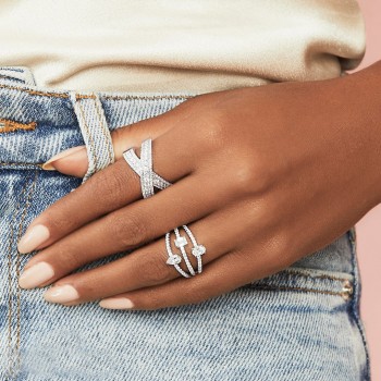 Round & Oval & Emerald Cut Diamond Ring 14k White Gold (1.24ct)