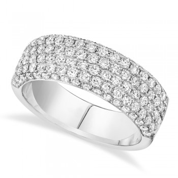 Diamond Pave Band Ring 14k White Gold (1.32ct)