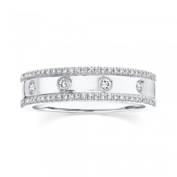 Diamond Bezel Half Eternity Band Ring 14k White Gold (0.23ct)