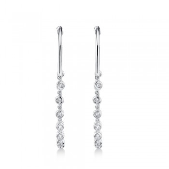 Diamond Shaker Hoop Earrings 14k White Gold (0.90ct)