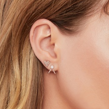 Diamond Halo Style Abstract Earrings 14k White Gold (0.20ct)