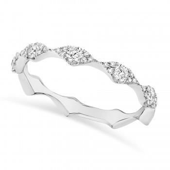Diamond Cluster Eternity Band 14k White Gold (0.38ct)