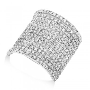 Diamond Pave Cocktail Ring 14k White Gold (2.86ct)