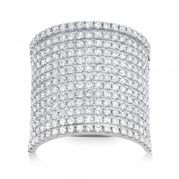 Diamond Pave Cocktail Ring 14k White Gold (2.86ct)