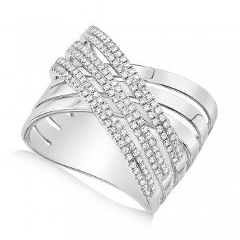 Diamond Accented Bridge Ring 14k White Gold (0.54ct)