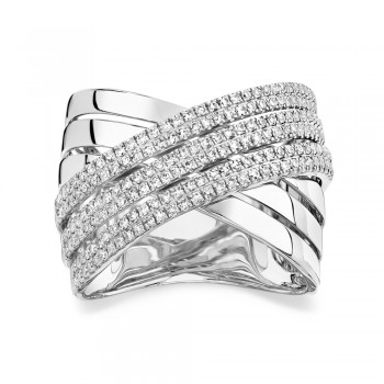 Diamond Accented Bridge Ring 14k White Gold (0.54ct)