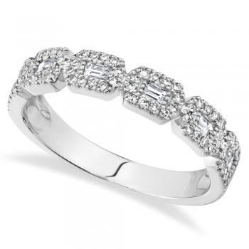 Diamond Baguette Half Eternity Ring 14k White Gold (0.46ct)