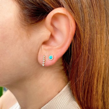 Graduated Five Stone Diamond Drop Earrings 14k Yellow Gold (0.35ct)