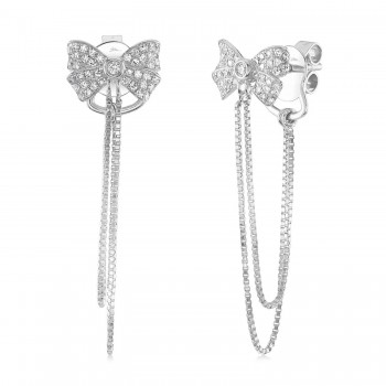 Diamond Bow Earrings 14K White Gold (0.23ct)