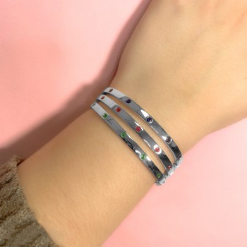 Ruby Five Stone Bangle 14K White Gold (0.38ct)