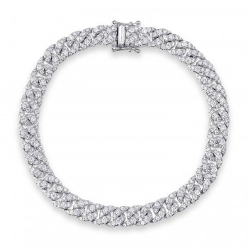 Lab Grown Diamond Link Bracelet 14K White Gold (3.72ct)