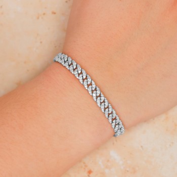 Lab Grown Diamond Link Bracelet 14K White Gold (3.72ct)