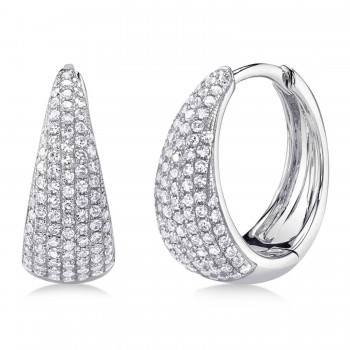 Diamond Huggie Earrings 14K White Gold (0.41ct)