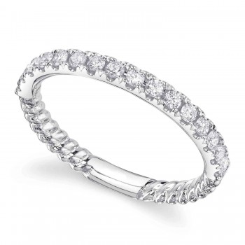 Diamond Infinity Wedding Ring Band 14K White Gold (0.35ct)