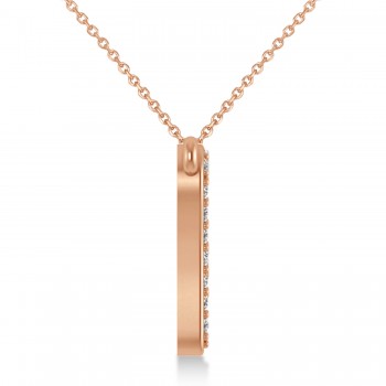 Diamond Tooth Outline Pendant Necklace 14k Rose Gold (0.26ct)