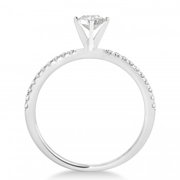 Lab Grown Diamond Accented Engagement Ring Setting 14k White Gold (0.62ct)