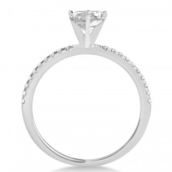 Lab Grown Diamond Accented Oval Shape Engagement Ring 14k White Gold (1.00ct)