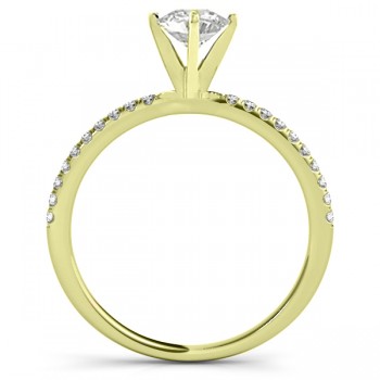 Diamond Accented Engagement Ring Setting 14k Yellow Gold (0.12ct)