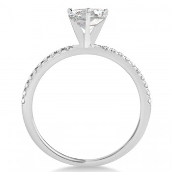 Lab Grown Diamond Accented Oval Shape Engagement Ring 14k White Gold (2.00ct)