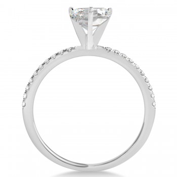 Lab Grown Diamond Accented Oval Shape Engagement Ring 14k White Gold (3.00ct)