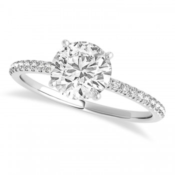 Lab Grown Diamond Accented Engagement Ring Setting 14k White Gold (6.62ct)