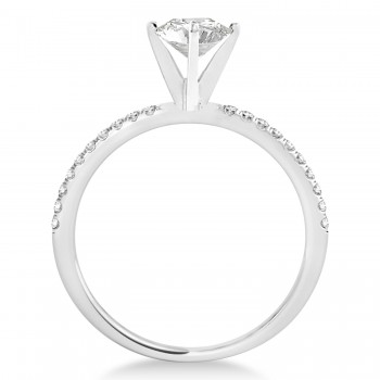 Lab Grown Diamond Accented Engagement Ring Setting 14k White Gold (6.62ct)