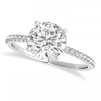 Lab Grown Diamond Accented Engagement Ring Setting 14k White Gold (5.12ct)